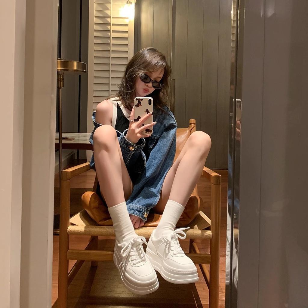 Cowhide version~ Su Yinyin version Ruth, the same ultra-light soft thick-soled inner height-increasing casual sports shoes, small w