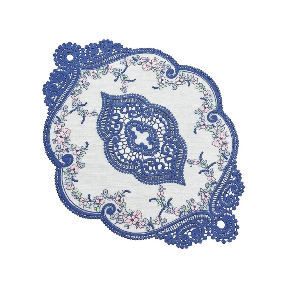 European Style Lace Embroidered Coaster Oval Coffee Drink Pad Dining Table Cover  for Home Decor