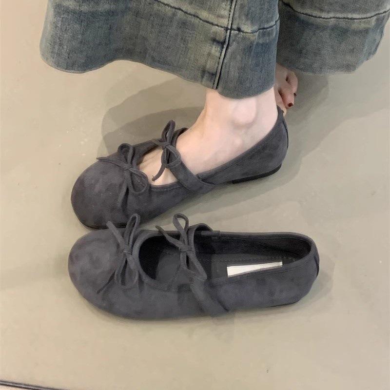 Gentle Mary Jane shoes new sweet bow with skirt round head light mouth shoes