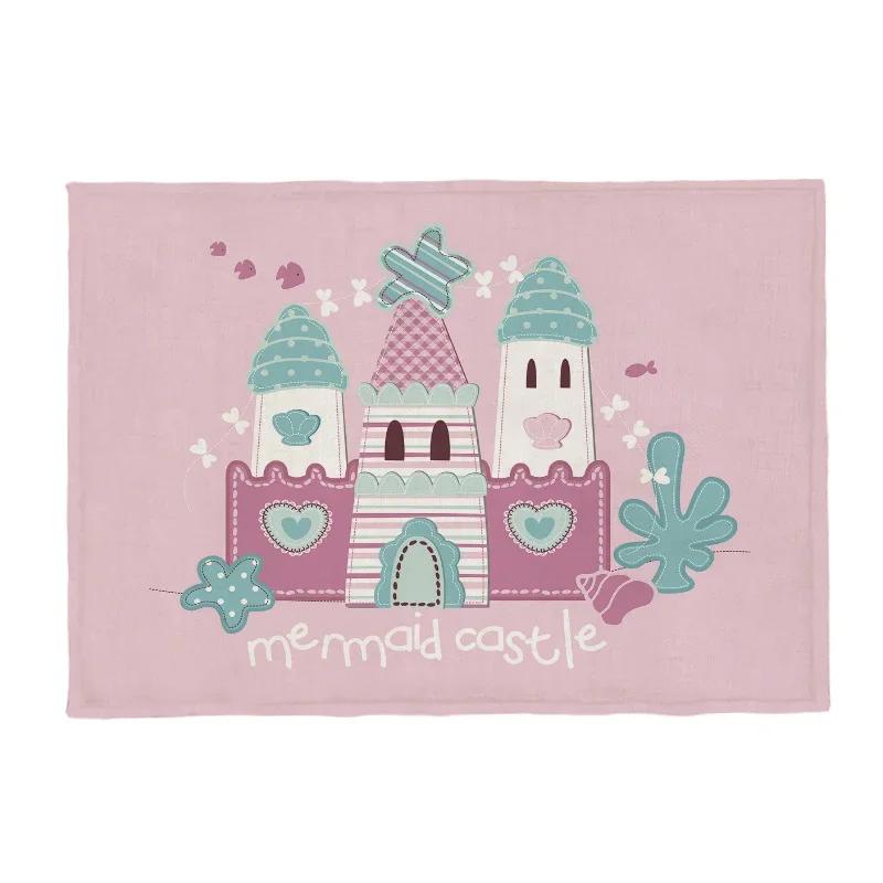 

Cute Cartoon Animal Castle Mermaid Seahorse Octopus Hemp Children Kitchen Cloth Placemat Coaster 30 * 40 1pcs 30x45cm