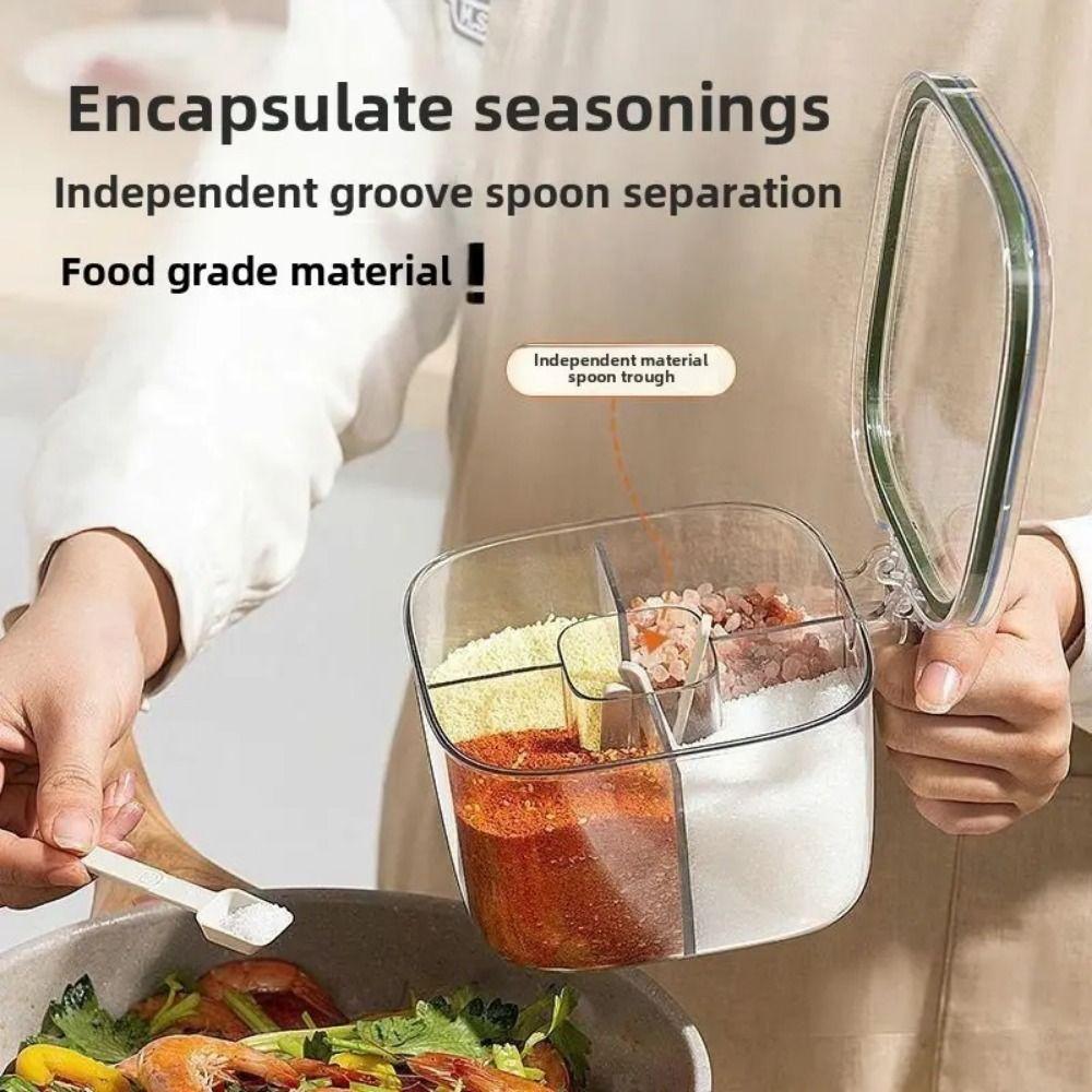 Multi Grid Seasoning Jar Transparent Storage Jar New Seasoning Box For Salt Monosodium