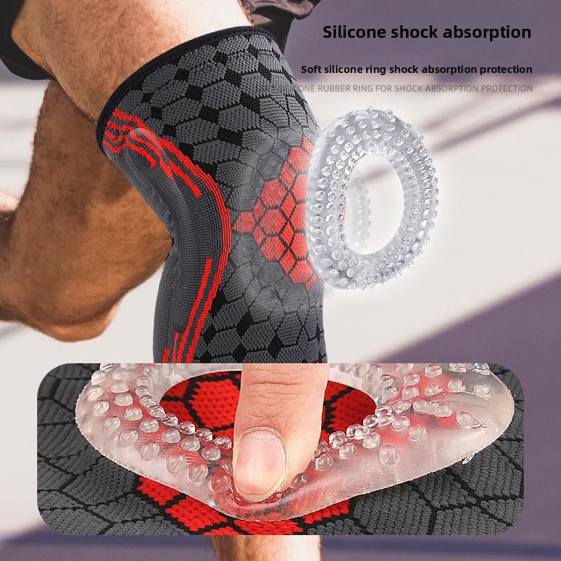 New Sports Nylon Knitted Knee Pads Spring Strip Support Silicone Strip Non-slip Silicone Ring Pad Support Fitness Knee Pads
