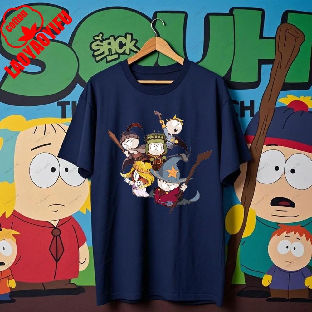 South Parks kleiner fetter Junge Cartman Süßes Cartoon Gedrucktes T-Shirt Shirt Humorvolle Streetwear Unisex Sommer Rundhals Kurzärmlig