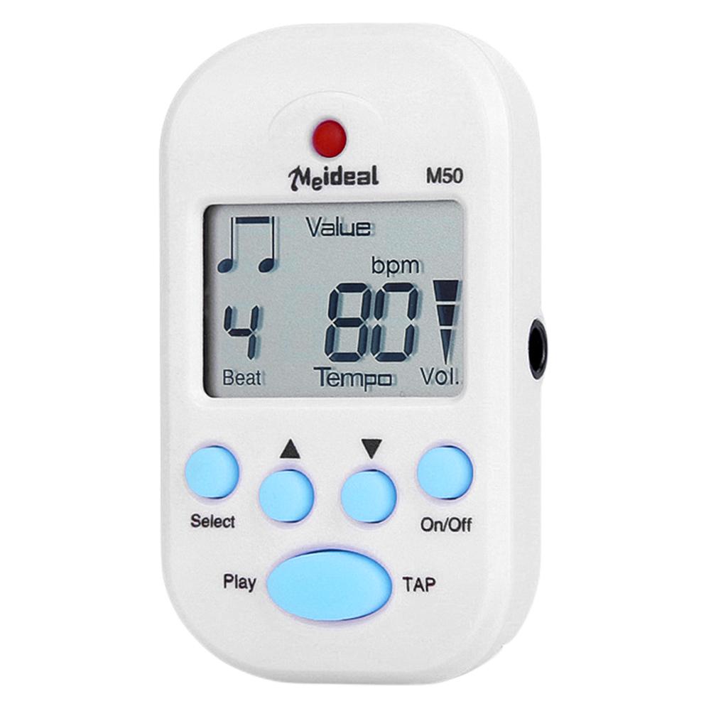 M50 Guitar Metronome Professional Clip-on LCD Digital Piano Tuner Metronome Instrument Accessories Dual-channel Earphone Output