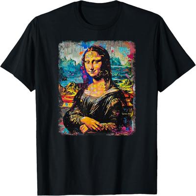 Abstract Graffiti Art Leonardo Da Vinci Art Mona Lisa T-Shirt(19)