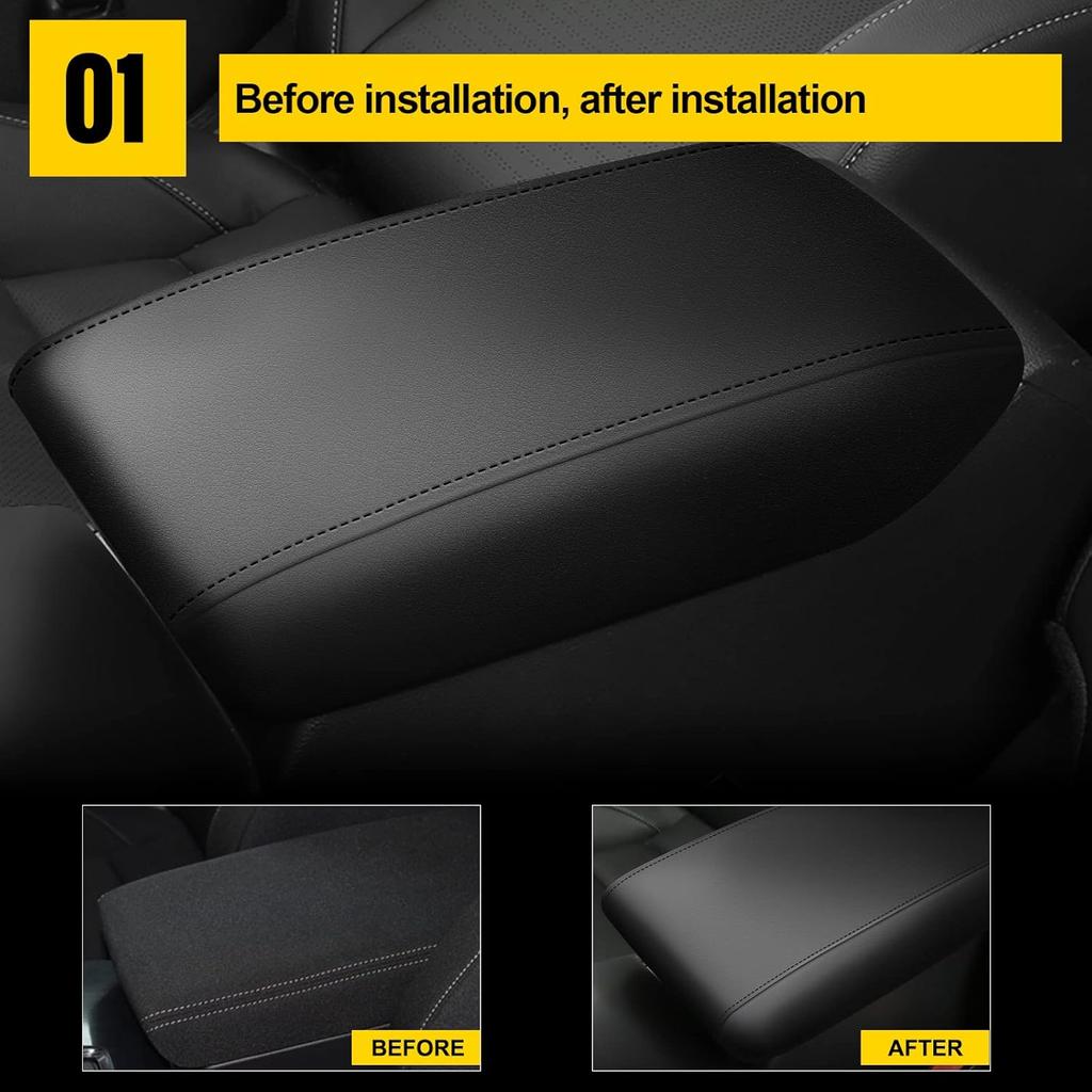 AOMSAZTO Armrest Cover for Civic Honda 2012-2015 Black Center Console Pad for Civic