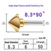 Cobalt Titanium-Plated Chamfering Drill for Stainless Steel - Single/Triple-Edge Countersink & Deburring Tool.