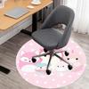 1pc Pink Animals Round Chair mat Area Rug - Non-Slip, Floor Mat for Office, Bedroom, home decor Christmas Gift p0811229