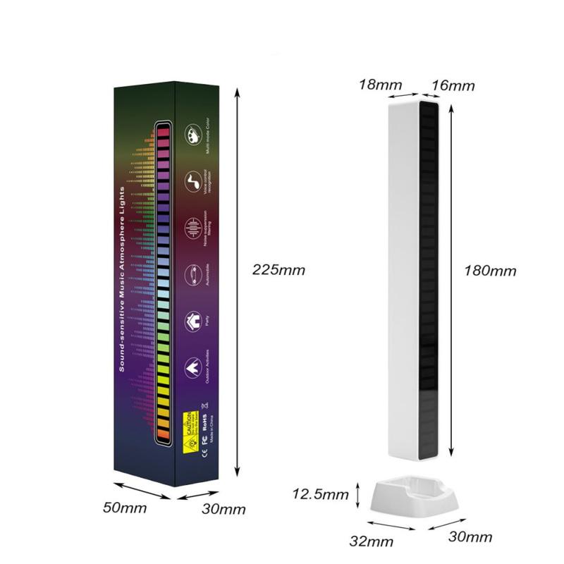 Metal Led Symphony Rhythm  Light Rgb Sound Control Atmosphere Strip Lamp Stress Relief Desktop Party