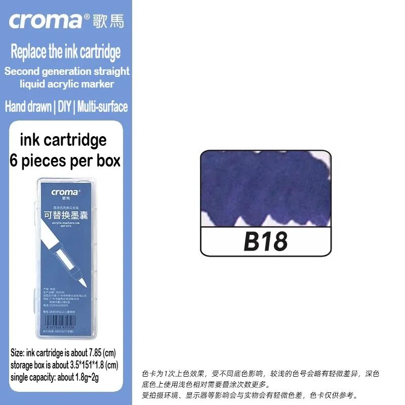 Croma 160/24 Color Replaceable Ink Refill Liquid Soft Tip Acrylic Marker Non Toxic Waterproof School Office Supplies Stationery