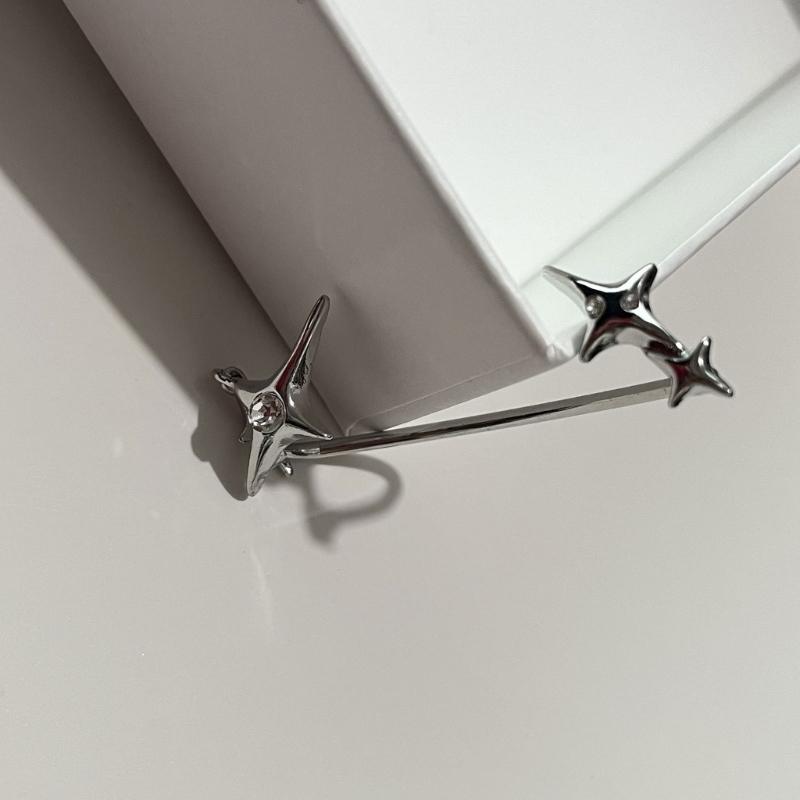 Punk Star Earrings No Piercing rhinestones Star Ear Cuffs Climber Earrings Party Jewelry Ear Clip for Women Girls