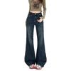 Jeans Donna a Vita Alta Retro Svasati - Snellenti, Gamba Dritta, Vestibilità Larga, Stile Casual per il 2026