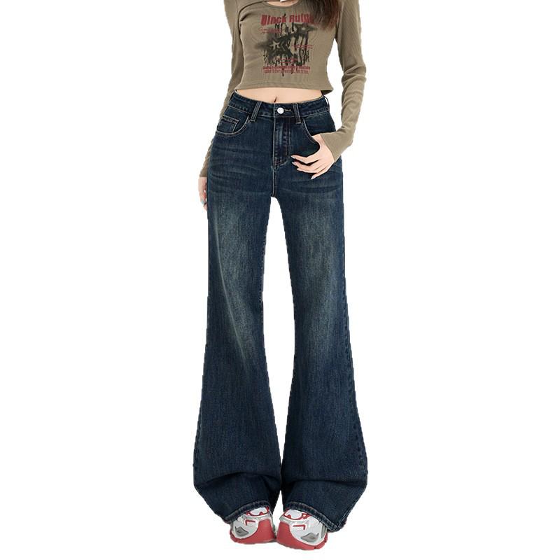 

Women s High Waist Retro Flared Jeans - Slimming, Straight-Leg, Loose Fit, Casual Style for 2026 M