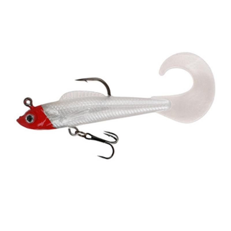 Soft Bait Fishing Lures Artificial Sinking Swimbait Paddle Tail Jig Head Fishing Tackle Goods For Sea Bass