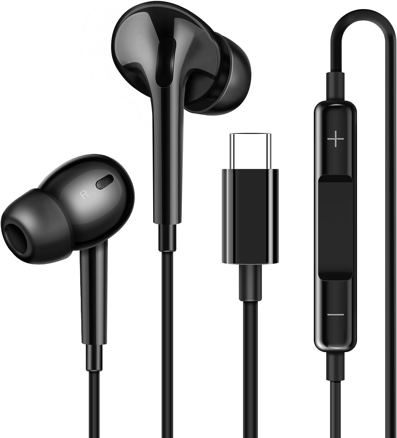 

Новые совместимые с iPhone наушники с шумоподавлением Clear Inner Ear совместимые с USB-интерфейсом Ipsy C Black [выпуск 2024 года] наушники Type-c,