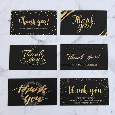 30/50PCS Black Gold Kraft Paper Cards Thank You For Your Order Card For Small Shop Gift Decoration Appreciate  Card For Business