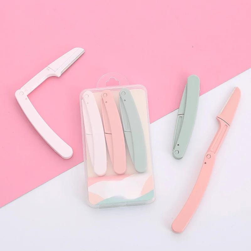 Precision 3Pcs Eyebrow Trimmer Set for Professional Facial Hair Shaping and Removal