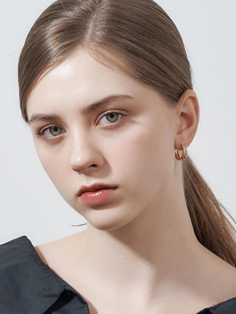 [Geiger Jewelry] 14K GF Simple Square One-Touch Earrings GIGFEE009