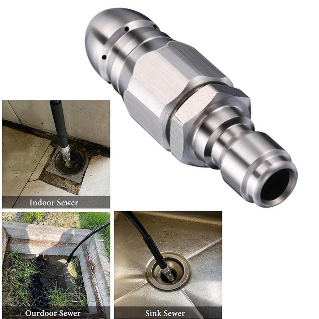 1 Pcs 5000 PSI Sewer Jetter Pressure Drain Jetter Hose Nozzle For 1/4 Pressure Washer Pipeline Cleaning Rotary Nozzle
