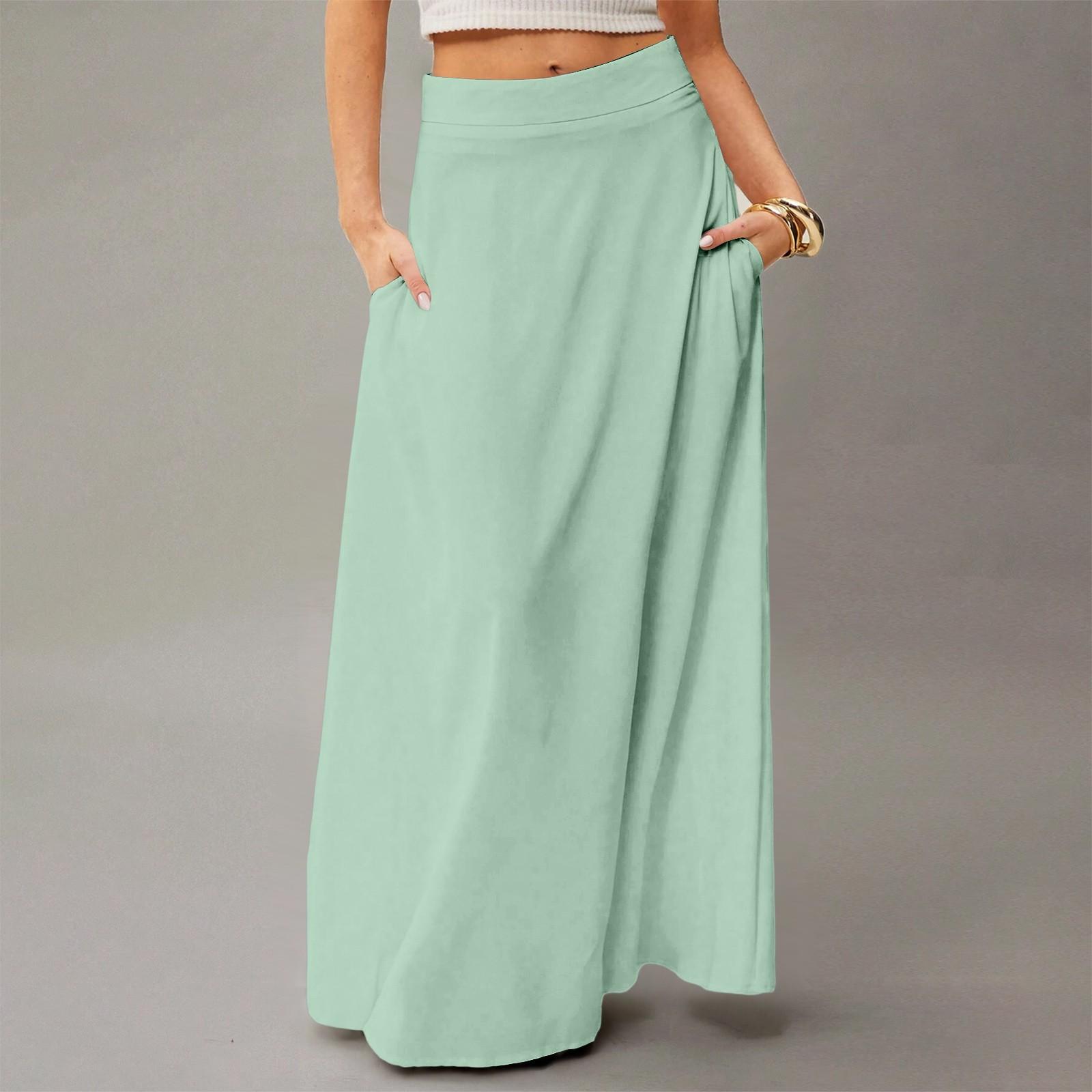 

Женское струящееся платье макси, обычная повседневная летняя юбка в стиле бохо XXL