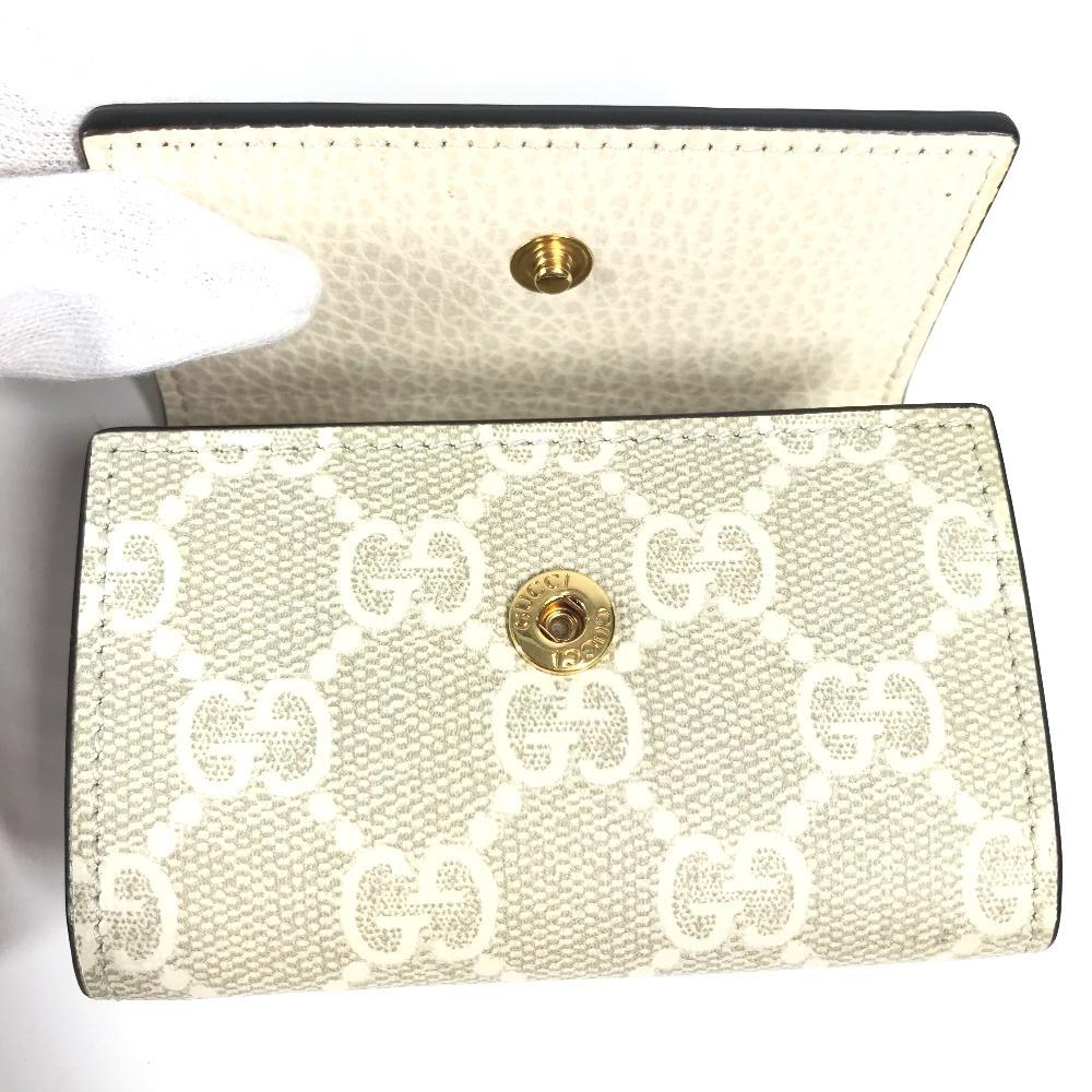 GUCCI 456118 logo GG 6 Key Case Key 6P Key Case PVC/Leather Beige