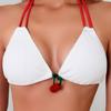 2025 Black and White Stripe Strapless Bubble Swimsuit Bikini for Women