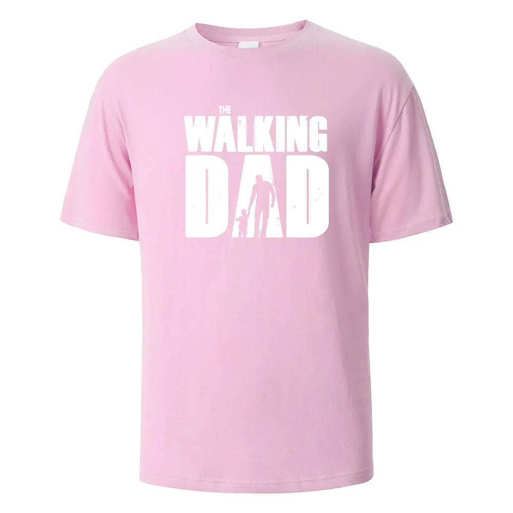 Camisetas Divertidas con Estampado Callejero The Walking Dad para Hombre Moda Verano Camiseta Holgada Oversize de Algodón Manga Corta Casual Hip Hop