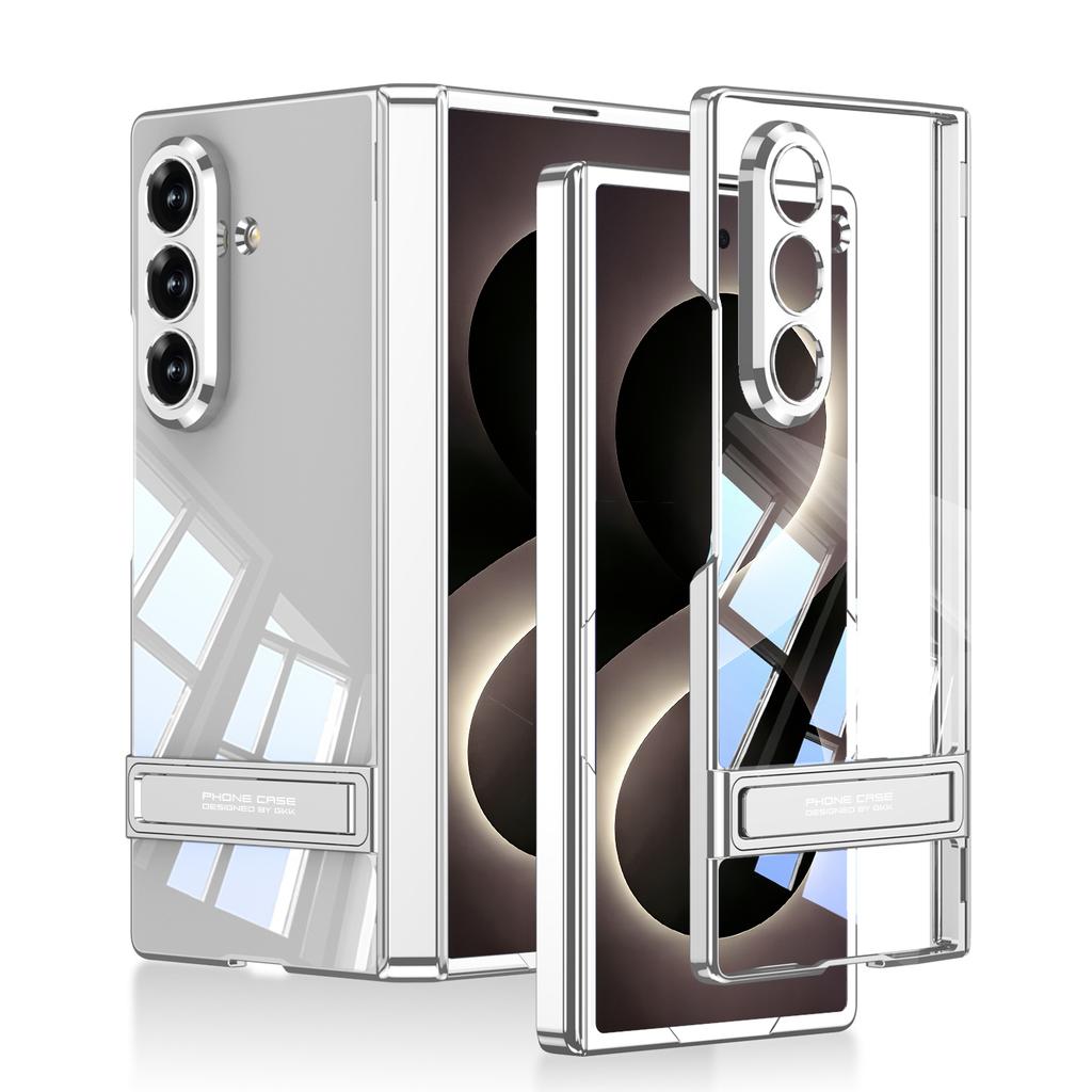 Clear Case for Samsung Galaxy Z Fold 8 Ultra Built-in Kickstand Hinge Full Protection Shockproof Foldable Phone Cover