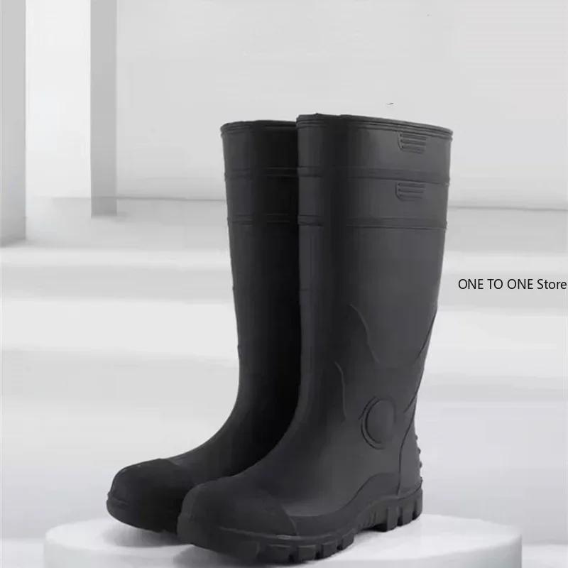 Nowe Męskie Buty Robocze Ochrona Plac Budowy Plus Stalowe Buty Antyuderzeniowe Antyprzebiciowe Buty na Platformie Męskie Wysokie Kalosze