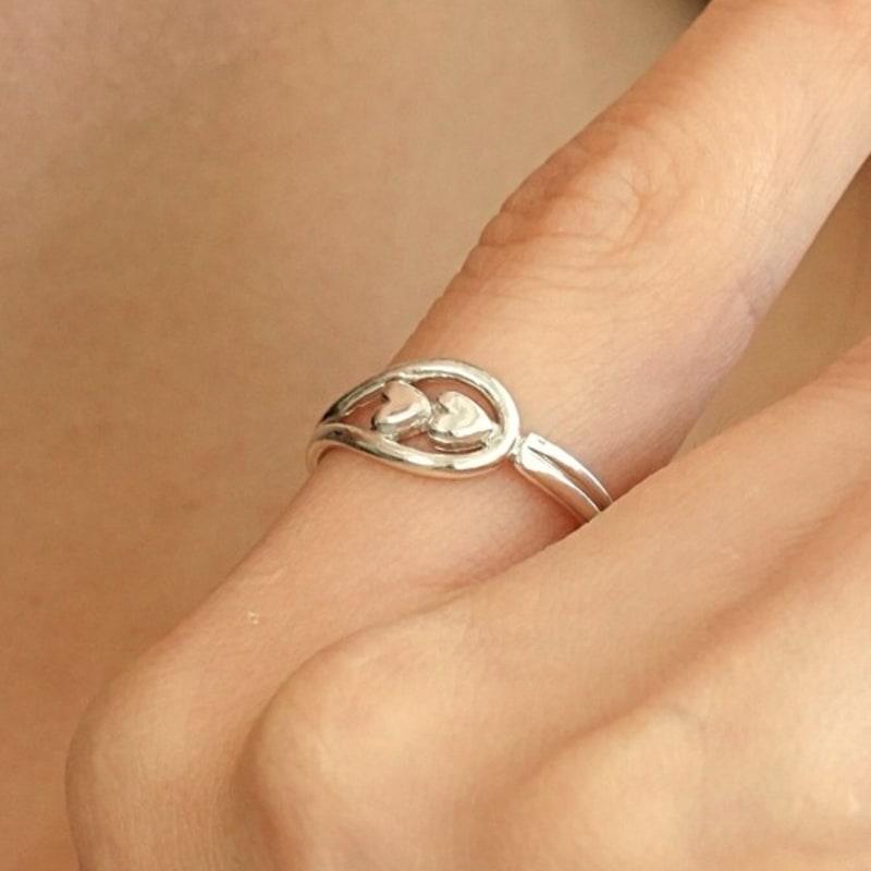 BELLOOGGI Two heart in curve ring