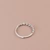 925 Sterling Silver Adjustable Twisted Ring for Women - Minimalist Index Finger Band