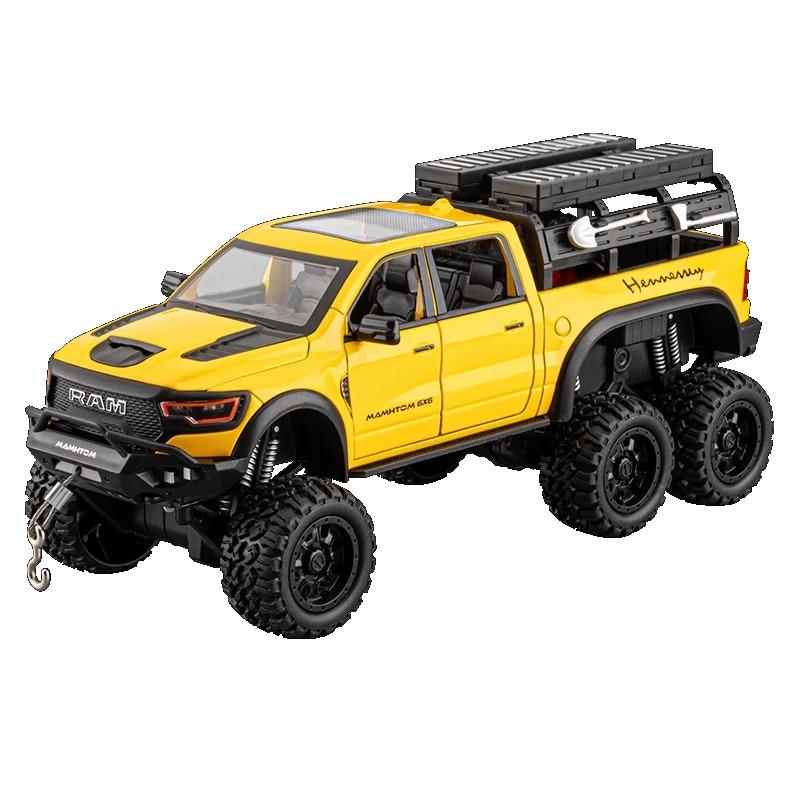 1/24 Scale Dodge Mammoth RAM 1000 TRX 6x6 Pickup Metal Alloy Diecast Model Car Outdoor Decoration Ornament Holiday Gift for Boyfriend
