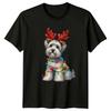 Christmas Dog Lights Antlers Holiday Unisexs TShirt Unisexs Tee Unisex Top