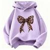 Vintage Leopard Bow Print T Shirts Y2k Girls Reto Hoodies Children's Sweatshirt Hoody Girls Casual Hoodies Y2k Clothes