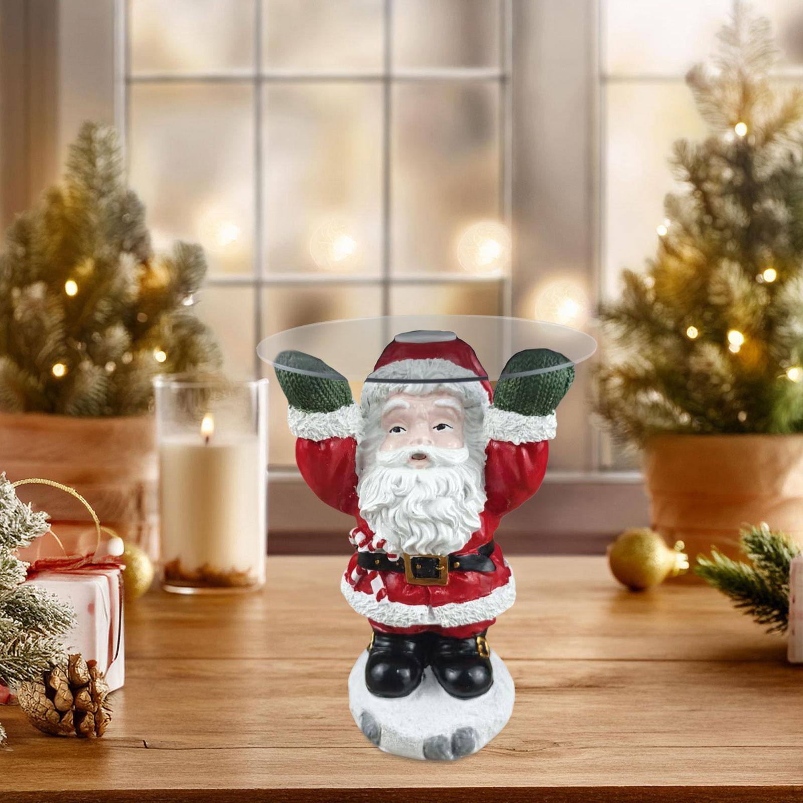 

Смола Статуэтка Санты Конфетница Поднос для сервировки Декор стола Современное Рождественское украшение Органайзер для