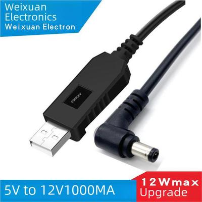 USB-zu-DC5521-Winkelstück 5V-12V Rundkopf-Boost-Kabel zum Laden von 9V-Batterien