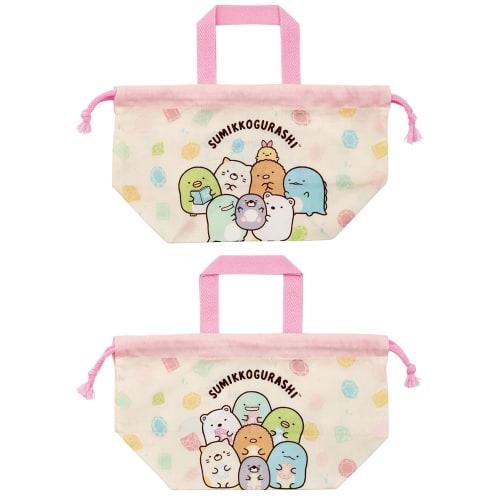 Skater Children's Lunch Box Drawstring Bag Sumikkogurashi Mole House Made in Japan KB7-A