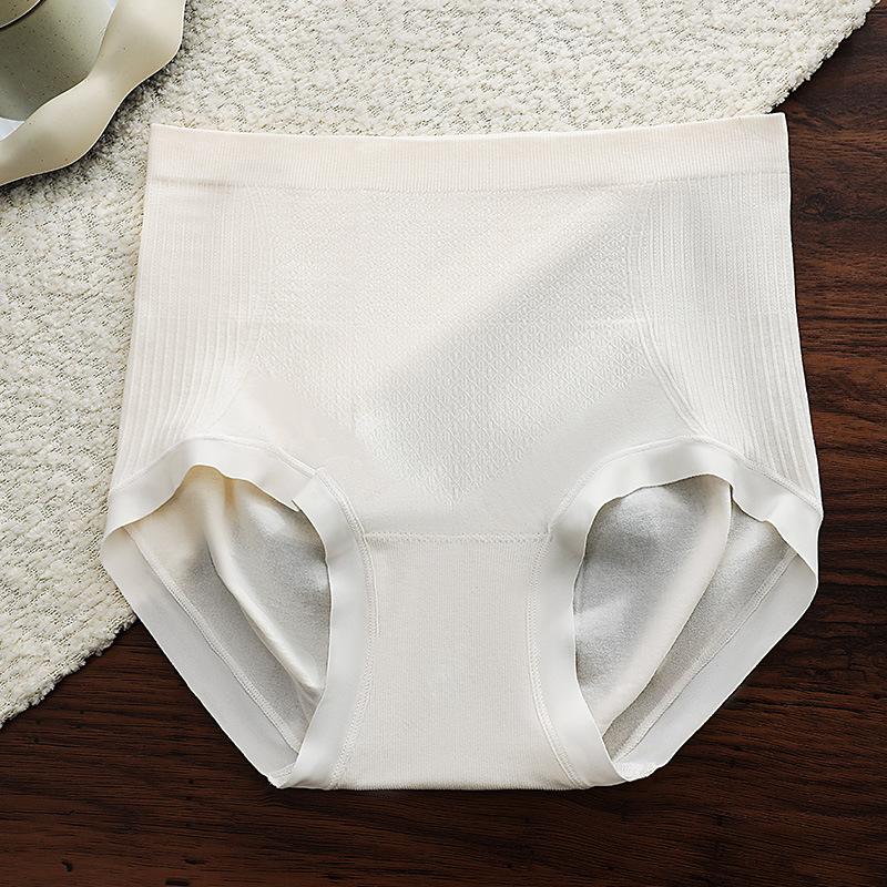 

Ladies Spring and Summer High Waist Belly Lift Hip Plastic Breathable Cotton Crotch No Scratch Briefs L бежевий