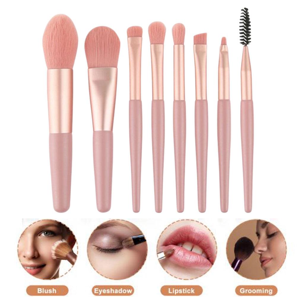 8Pcs Portable Makeup Brush Set Soft Makeup Concealer Brush Blush Loose Powder Brush Eye Shadow Foundation Brush Beauty Tools