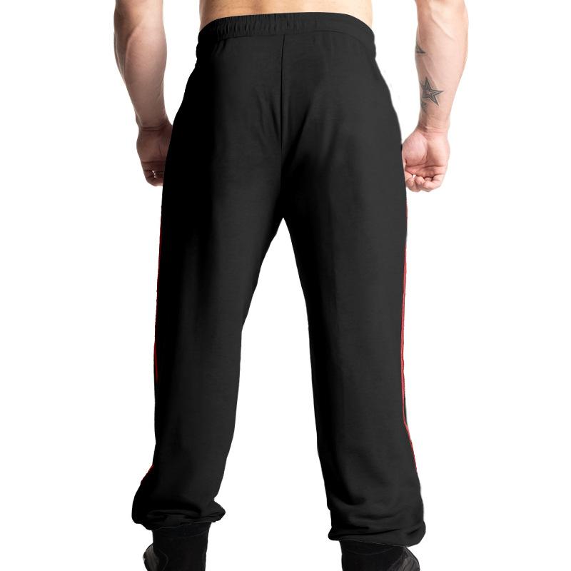 Autumn New Sports Men's Trousers Spelling Stripes Straight Large Size Drawstring Men's Casual Trousers