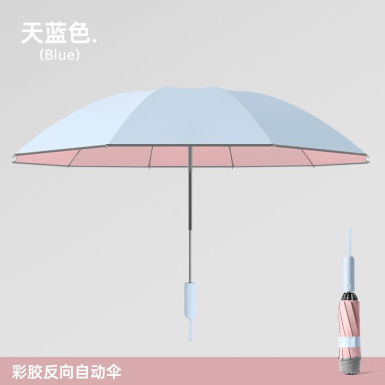 Automatic vinyl portable anti-ultraviolet sunscreen reverse umbrella weather and rain sunshade umbrella
