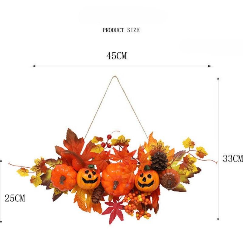 Halloween Decoration Maple Leaf Pumpkin Decorative Pendant Harvest Festival Wall Hanging Props Autumn Fall Decorations