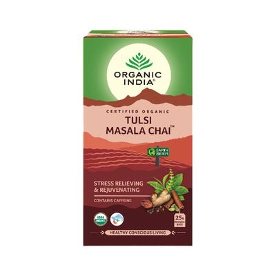 Masala Chai with Tulsi (25 Pack, 2.1 G), Tulsi Masala Chai Organic India