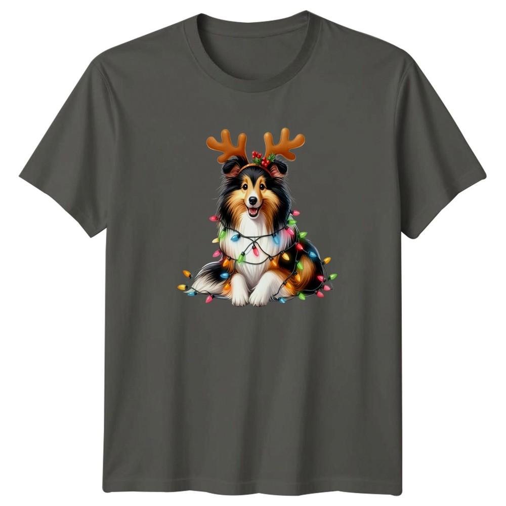 Reindeer Dog Christmas Holidays Animals Unisexs TShirt Unisexs Tee Graphic Unisex S