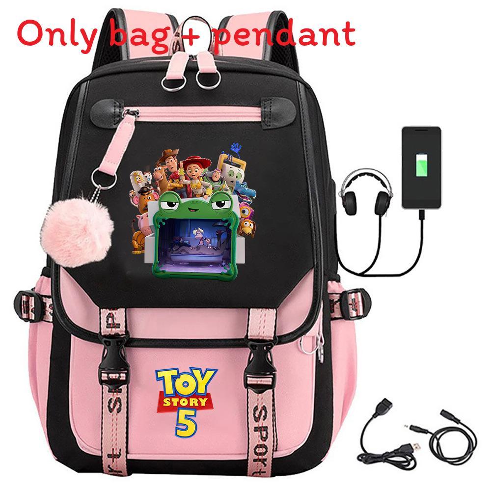 Toy Story 5 Printed Canvas Backpack With Breathable Design For Middle School Students And Travel