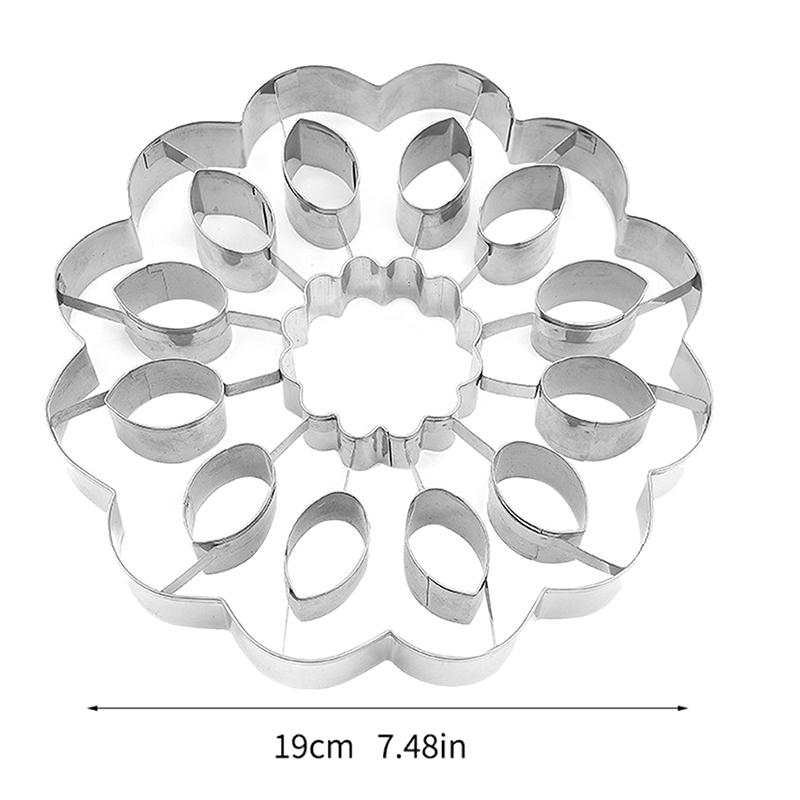 Large Size Sunflower Shape Pie Crust Cutter Stainless Steel Pastry Molds Cookie Biscuit Stamp Cake Decorating Tools