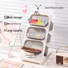 Multi-layer Desktop Storage Box with Large Capacity and Slanted Pen Holder for Office or Student Stationery.