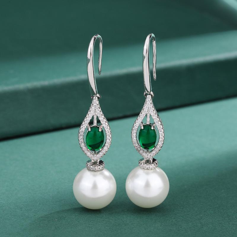 

Длинные серьги с жемчугом S925 серебряные иглы инкрустированные серьги Aobei жемчуг серьги имитация натурального жемчуга