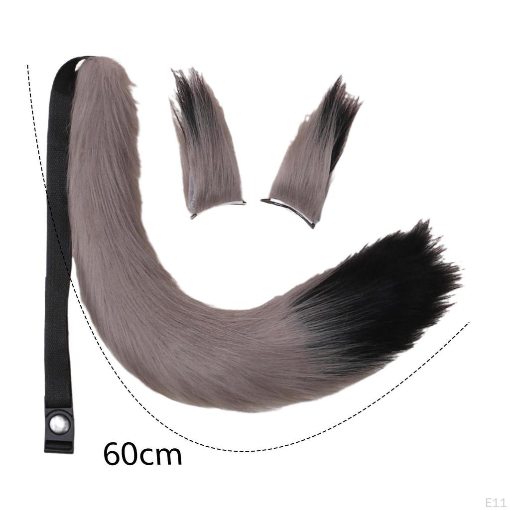 Ears and Tail Set Fancy Dress Costume Cosplay for Masquerade Kids Adult