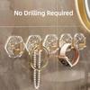 5 Pack Adhesive Wall Hooks Glacier Textured Strong Adhesion No Drilling For Bathroom Kitchen Towels Jewelry